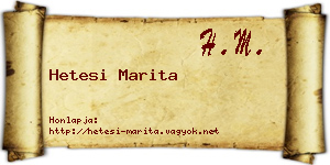 Hetesi Marita névjegykártya